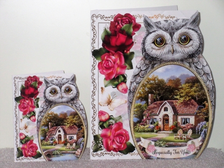 Owl Shaped Cottage Scene no2 Mini Page Kit by Wayne Swan