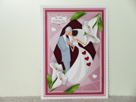 WEDDING CALLA LILIES PINK BLUSH A5 Decoupage Card Kit by Wayne Swan