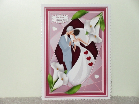 WEDDING CALLA LILIES PINK BLUSH A5 Decoupage Card Kit by Wayne Swan