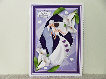 WEDDING CALLA LILIES LILAC A5 Decoupage Card Kit by Wayne Swan