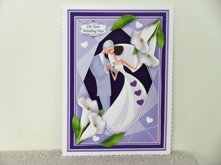 WEDDING CALLA LILIES LILAC A5 Decoupage Card Kit by Wayne Swan