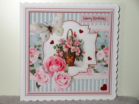 Basket of roses 7x7 card by Wayne Swan