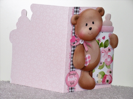Oh So Adorable New Baby Girl Shaped 3D Decoupage Complete Card Kit by Wayne Swan