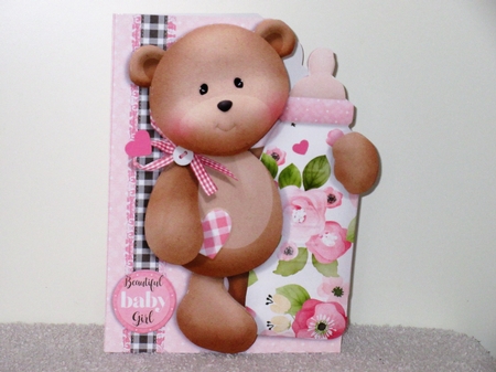 Oh So Adorable New Baby Girl Shaped 3D Decoupage Complete Card Kit by Wayne Swan