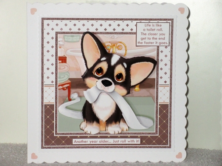 LIFE IS LIKE A TOILET ROLL 7.5 Humorous Decoupage Card Kit by Wayne Swan