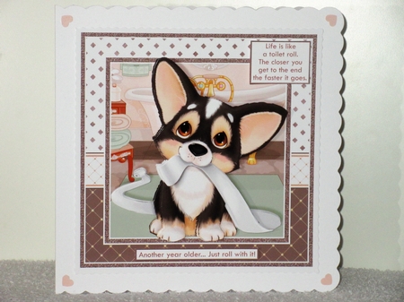 LIFE IS LIKE A TOILET ROLL 7.5 Humorous Decoupage Card Kit by Wayne Swan