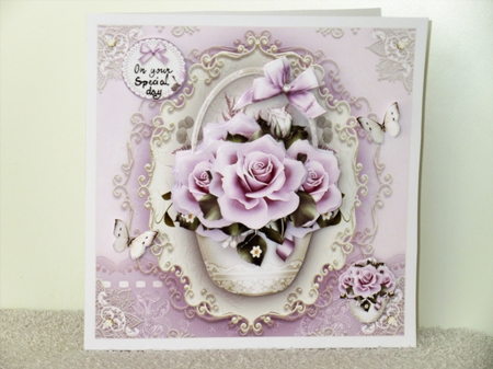 Pastel Purple Roses Card Mini Kit by Wayne Swan