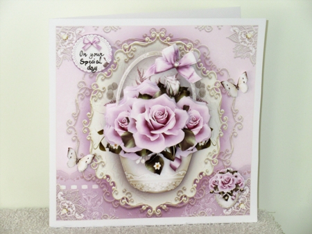 Pastel Purple Roses Card Mini Kit by Wayne Swan