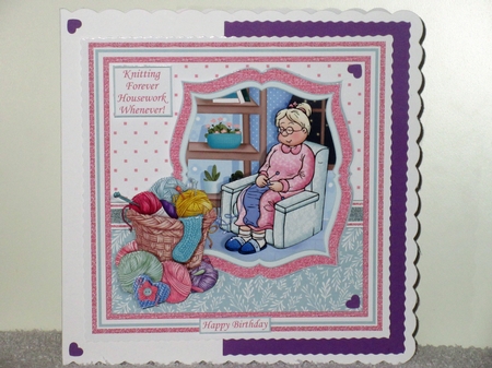 KNITTING FOREVER HOUSEWORK WHENEVER Humorous 7.5 Decoupage Kit by Wayne Swan