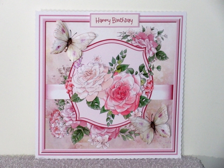 Butterfly and rose 7x7 card by Wayne Swan