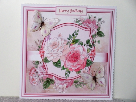 Butterfly and rose 7x7 card by Wayne Swan