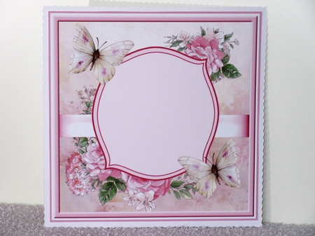 Butterfly and rose 7x7 card by Wayne Swan