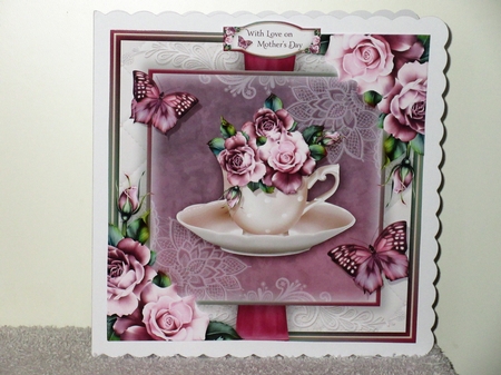 The Burgundy Rose Teacup by Wayne Swan