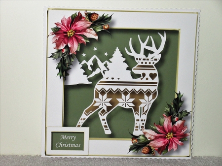 Christmas Faux Paper Cut - Patterned Stag by Wayne Swan