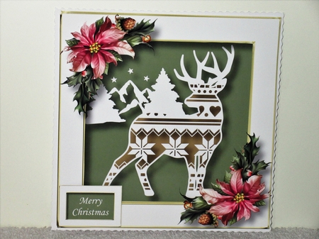 Christmas Faux Paper Cut - Patterned Stag by Wayne Swan