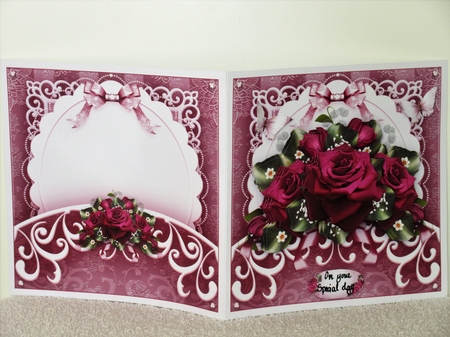 Bordeaux Roses Bouquet Vintage Card Mini Kit by Wayne Swan