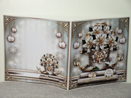 Christmas Gold Silver Festive Poinsettias Card Mini Kit by Wayne Swan