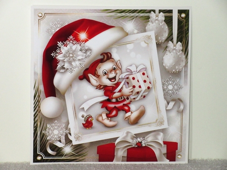 Christmas Red Card with Lovely Elf Mini Kit by Wayne Swan