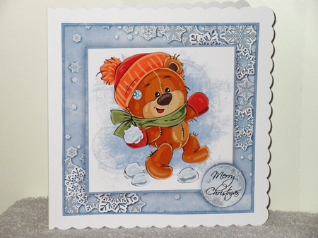 Xmas Teddy With Snowball Mini KIt by Wayne Swan