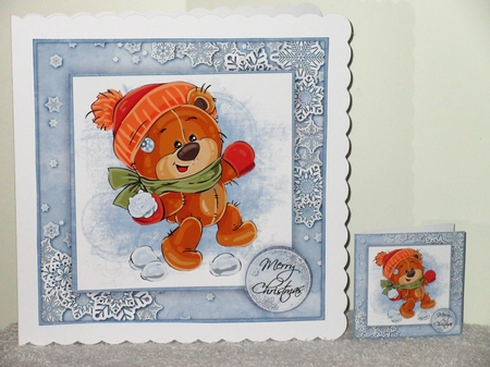 Xmas Teddy With Snowball Mini KIt by Wayne Swan