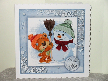 Xmas Teddy With Snowman Mini KIt by Wayne Swan