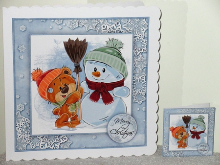 Xmas Teddy With Snowman Mini KIt by Wayne Swan