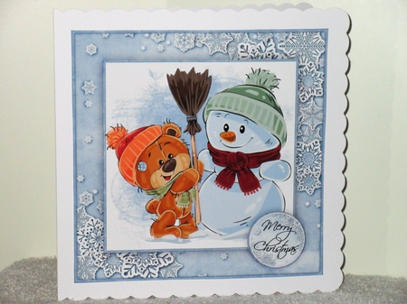 Xmas Teddy With Snowman Mini KIt by Wayne Swan