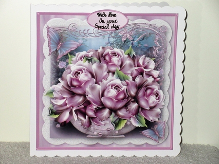 Bowl of Lilac Roses - Decoupage Card Mini Kit by Wayne Swan