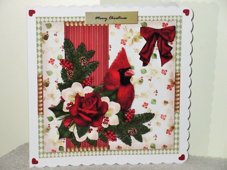 Christmas Bird & Roses by Wayne Swan