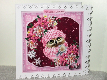 Christmas with Owl and Friend - Decoupage Card Mini Kit by Wayne Swan
