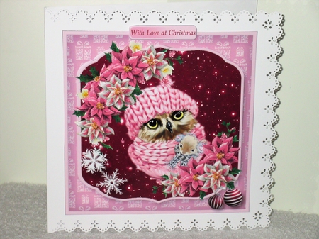 Christmas with Owl and Friend - Decoupage Card Mini Kit by Wayne Swan