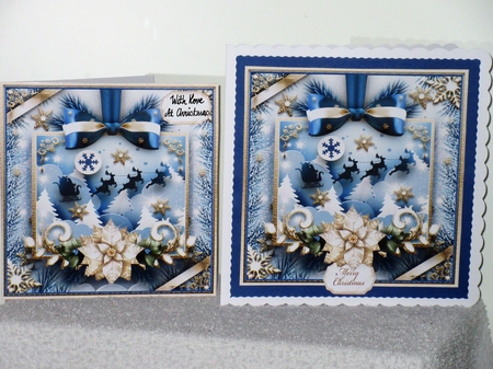 Christmas Winter Santa Claus with Reindeers in the Sky Mini Kit by Wayne Swan