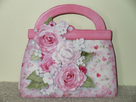 Pink Roses - Handbag Card Mini Kit by Wayne Swan
