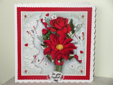 Red Floral Bouquet Card Mini Kit by Wayne Swan