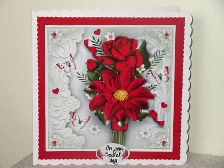 Red Floral Bouquet Card Mini Kit by Wayne Swan