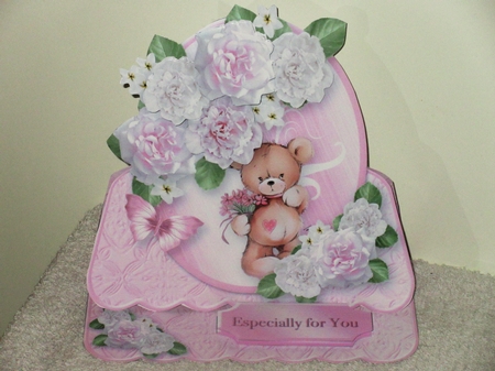 Teddy with Flowers - Easel Card Mini Kit by Wayne Swan