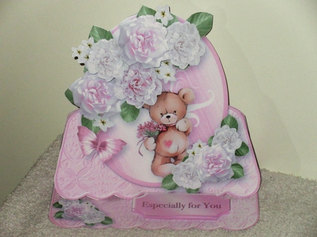Teddy with Flowers - Easel Card Mini Kit by Wayne Swan