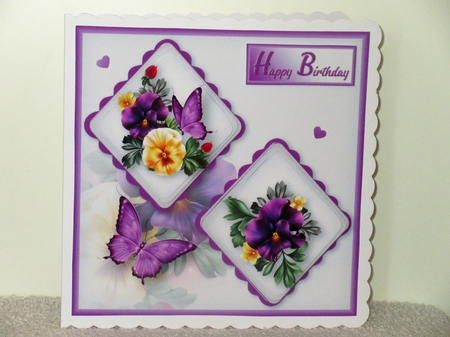 Beautiful Pansies - Double Diamond Card Mini Kit by Wayne Swan