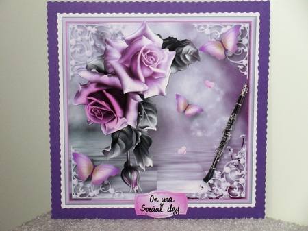The Magic of Music, Clarinet - Decoupage Card Mini Kit by Wayne Swan