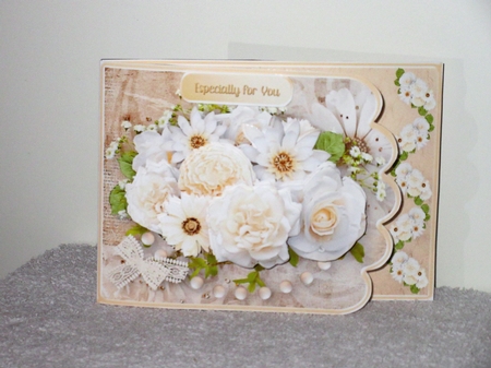 Cream Bouquet - 5 x 7 Side Fold Card Mini Kit by Wayne Swan