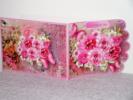 Pink Bouquet - 5 x 7 Side Fold Card Mini Kit by Wayne Swan