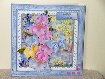 Silky Irises - Decoupage Card Mini Kit by Wayne Swan