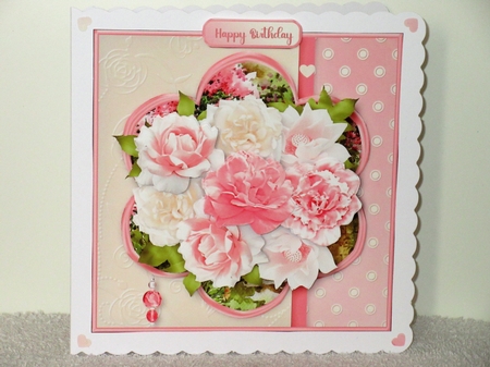 Pink and Cream Bouquet - Decoupage Card Mini Kit by Wayne Swan