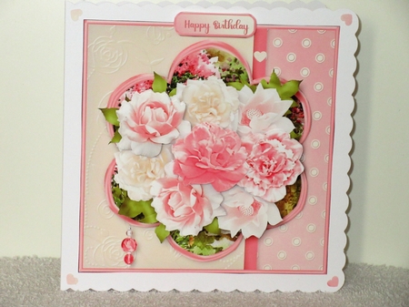 Pink and Cream Bouquet - Decoupage Card Mini Kit by Wayne Swan