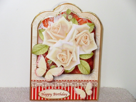 Cream Roses - Shaped Card Mini Kit by Wayne Swan