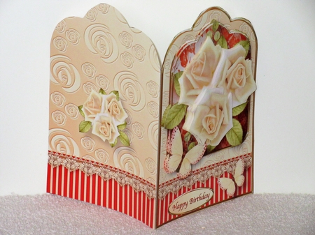 Cream Roses - Shaped Card Mini Kit by Wayne Swan