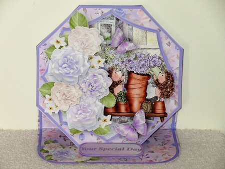Tending the Flowers - Shaped Easel Card Mini Kit by Wayne Swan