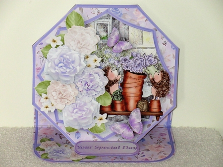 Tending the Flowers - Shaped Easel Card Mini Kit by Wayne Swan