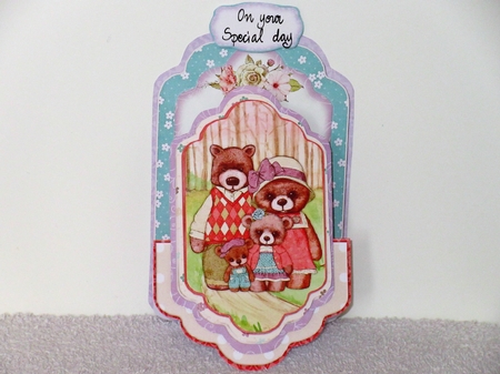 My Beary Best Family 1 - Upright Z-fold Tag Card Mini Kit by Wayne Swan