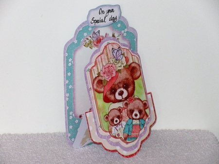 My Beary Best Family 3 - Upright Z-fold Tag Card Mini Kit by Wayne Swan